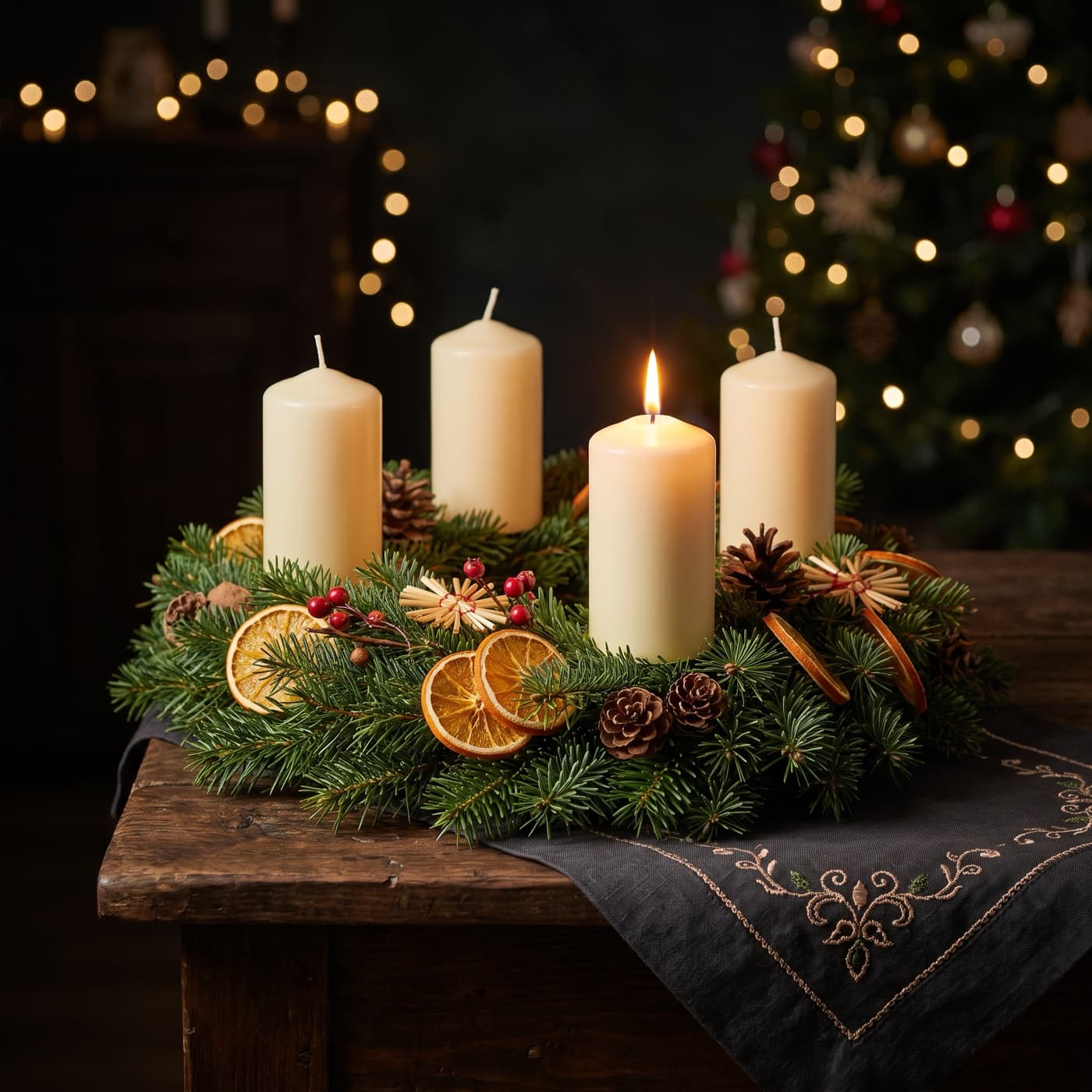 Adventní věnec Smrk